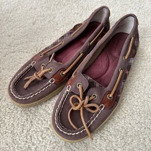 Sperry top sider purple loafers slip on shoes size 7.5